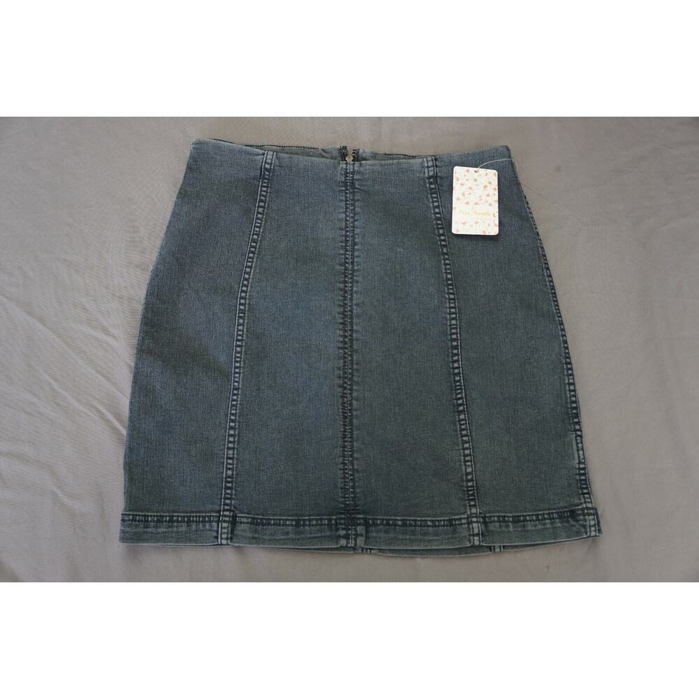 Free People Denim Modern Femme Skirt In Westminster Blue Women's Size 12 NWT $50
